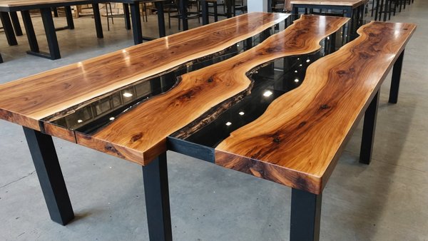 Tables bois époxy à vendre: durables et personnalisables